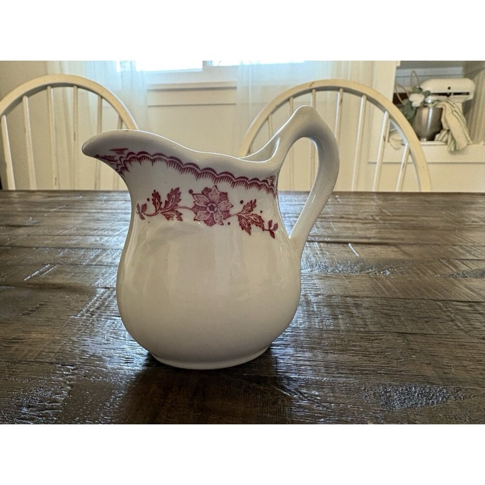 Vintage Sterling Vitrified China Creamer Pitcher Floral Design East Liverpool OH